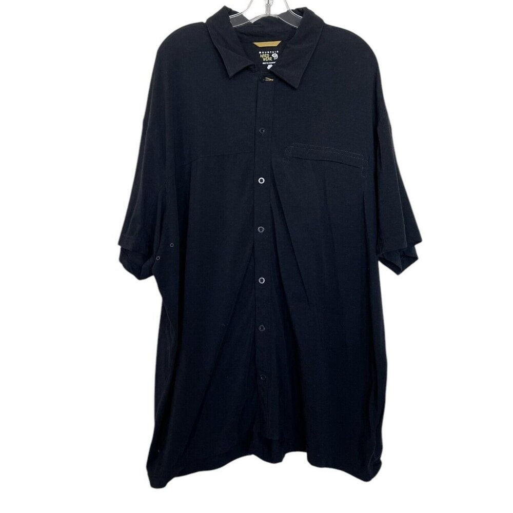 Mountain Hardwear Shirt Mens Size XXL 2XL Black Button Down Short Sleeves Pocket